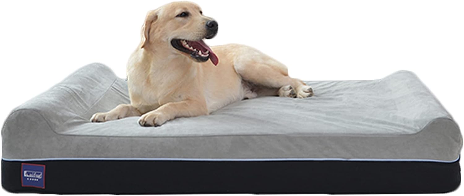 Laifug Orthopedic Memory Foam Extra Large Dog Bed Pillow(50x36x10, Slate Grey) Durable Water Proof Liner Removable Washable Cover Smart Design